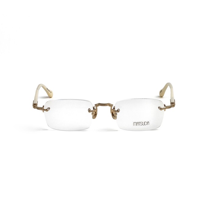 MATSUDA M5009 Brushed Gold - Milk White Optical