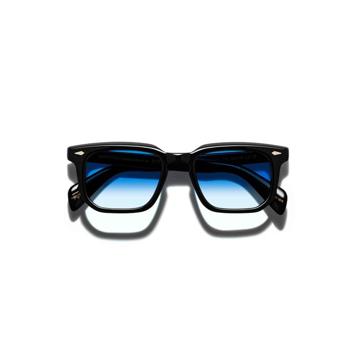 MOSCOT ZISSEL SUN BLACK BROADWAY BLUE | Sunglasses | Vytria Eyewear