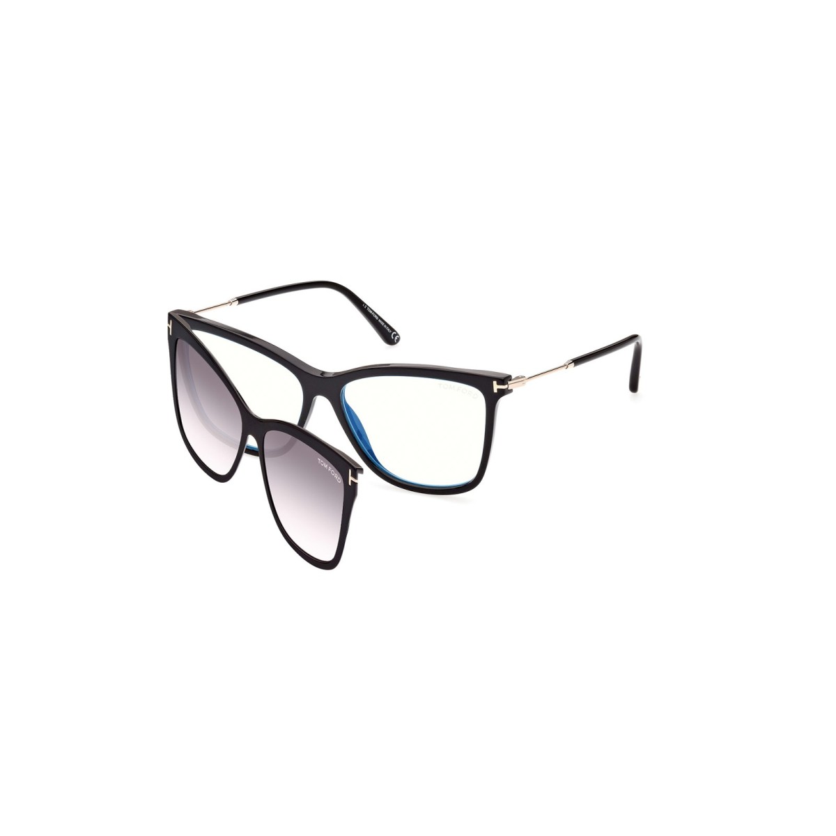Tom Ford FT5824 001 Glasses & Clip