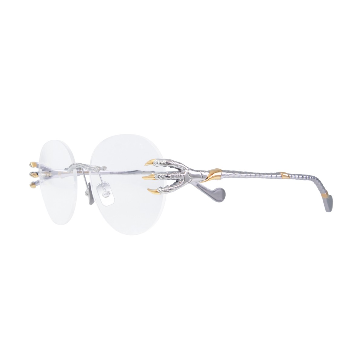 ANNA-KARIN KARLSSON CLAW OPTICAL PANTO WHITE GOLD OPT | Eyeglasses | Vytria Eyewear