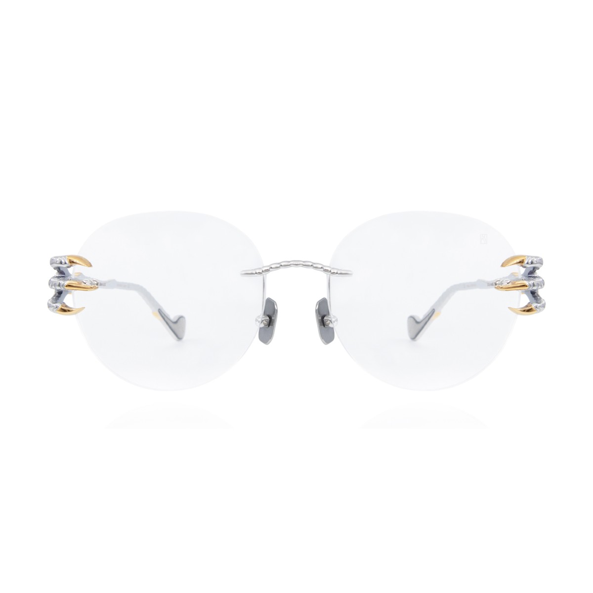 ANNA-KARIN KARLSSON CLAW OPTICAL PANTO WHITE GOLD OPT | Eyeglasses | Vytria Eyewear