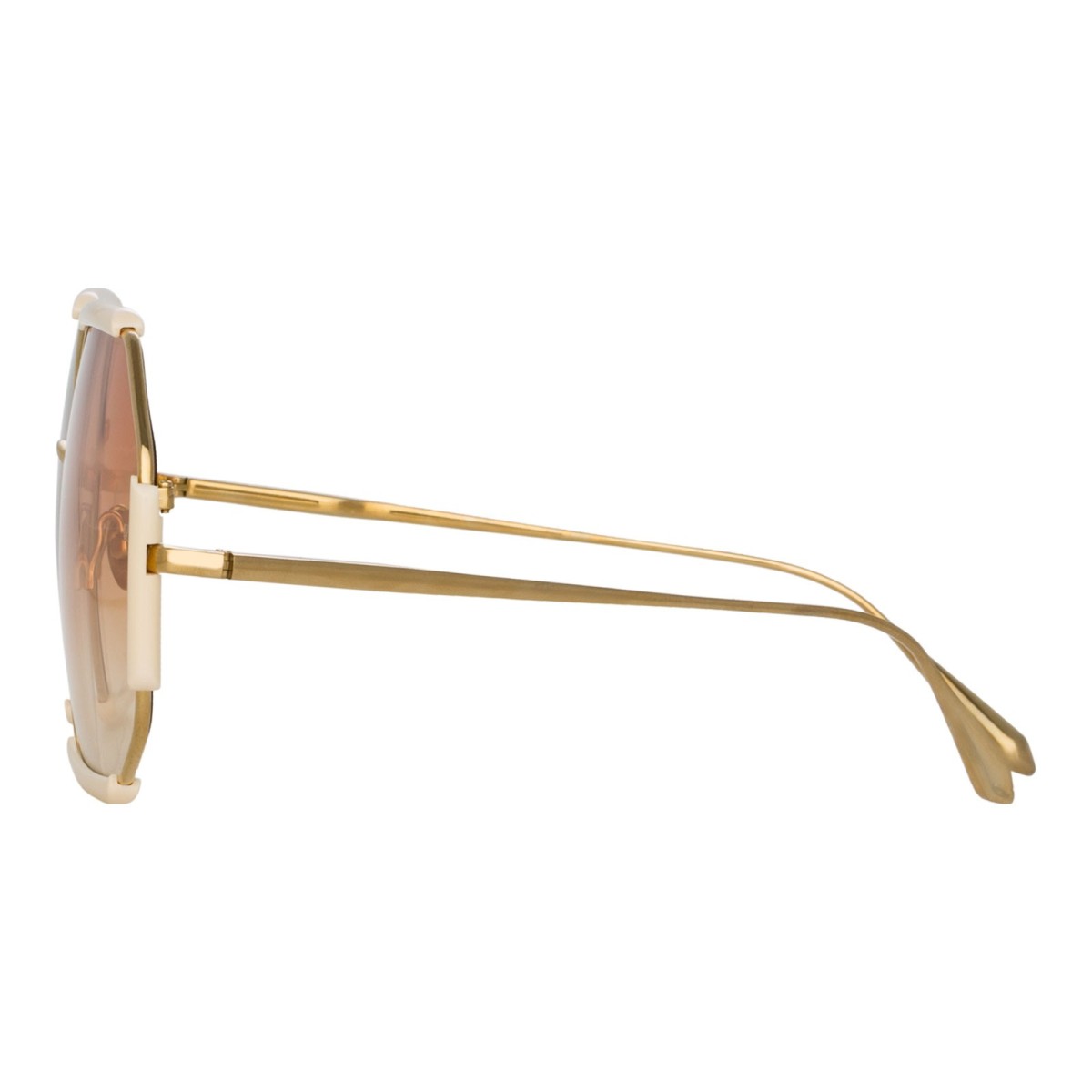  Linda Farrow Margot  LFL1308 C3  | Sunglasses Gold Hexagon