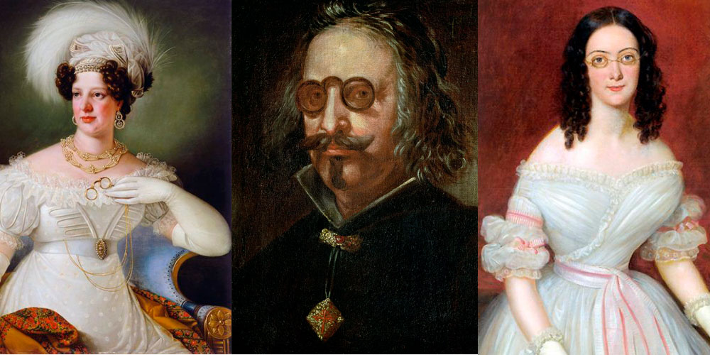 when eyeglasses were invented - a luxury item for the upper and academic classes